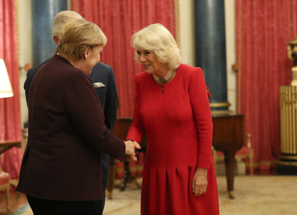 Angela Merkel, Camilla Parker Bowles - Réception au palais de Buckingham en l'honneur des participants à l'anniversaire des 70 ans de l'Otan le 3 décembre 2019.