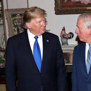 Le prince Charles, prince de Galles et Camilla Parker Bowles, duchesse de Cornouailles reçoivent le président Donald Trump et sa femme Melania lors d'une réception à Clarence House à Londres en marge des 70 ans de l'Otan le 3 décembre 2019.