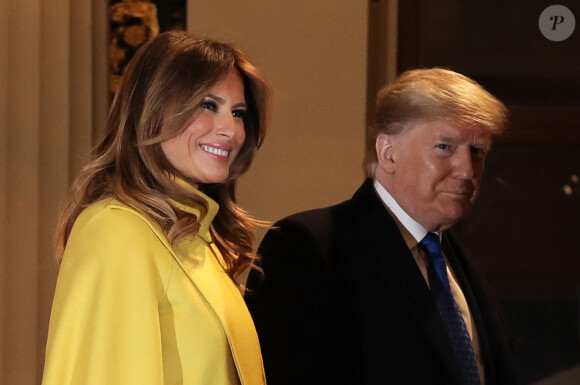 Le président Donald Trump et sa femme Melania - Arrivées à la réception au palais de Buckingham en l'honneur des participants à l'anniversaire des 70 ans de l'Otan le 3 décembre 2019.