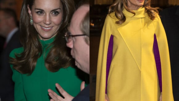 Kate Middleton et Melania Trump réunies : looks colorés à Buckingham
