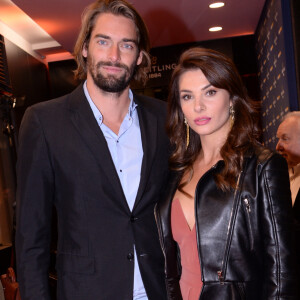 Camille Lacourt et sa compagne Alice Detollenaere (Miss Bourgogne 2010) lors de la soirée de réouverture de la boutique "Breitling", située rue de la Paix. Paris, le 3 octobre 2019. © Rachid Bellak/Bestimage