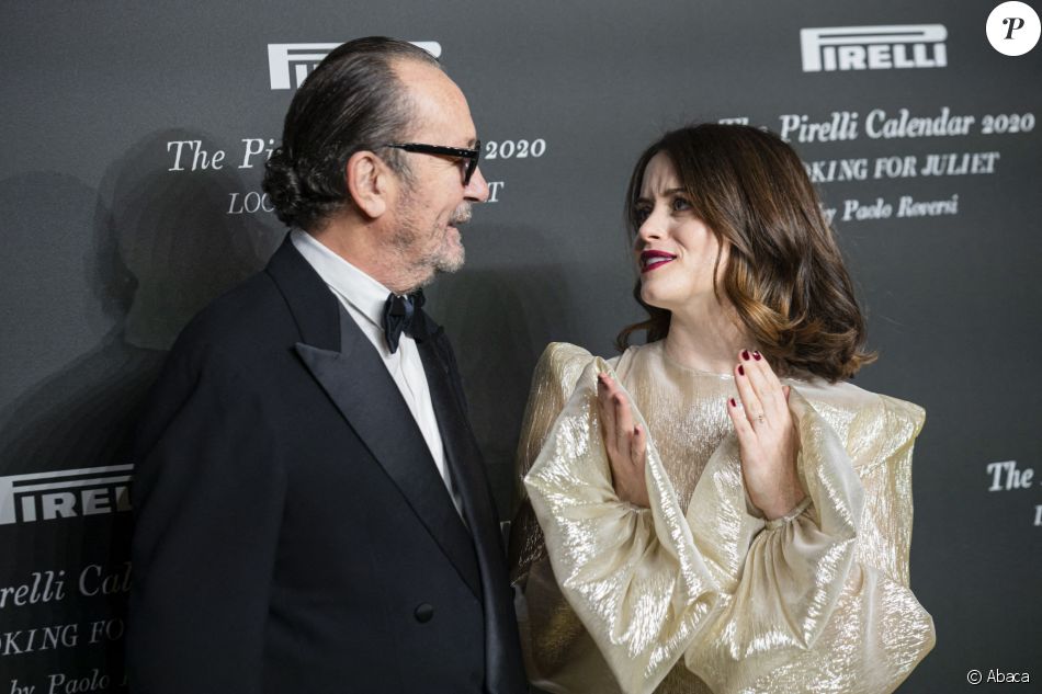 Claire Foy et Paolo Roversi assistent à la présentation du calendrier Pirelli 2020, baptisé &quot;Looking For Juliet&quot; au Teatro Filarmonico. Vérone, le 3 décembre 2019.