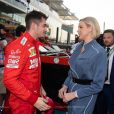 Charlene de Monaco et le pilote de Formule 1  Charles Leclerc lors du Grand-Prix d' Abu Dhabi, le 1er décembre 2019.   