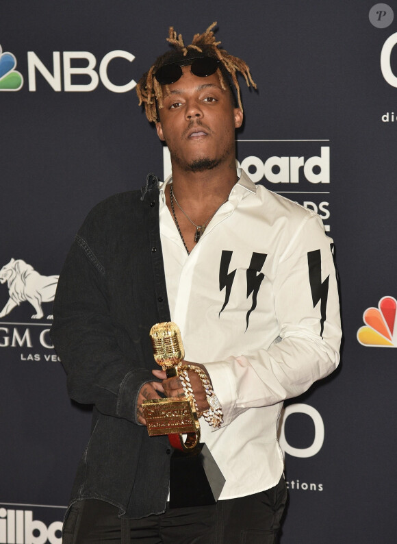 Juice Wrld dans la press room des "2019 Billboards Music Awards" au MGM Grand Garden Arena à Las Vegas, le 1er mai 2019.
