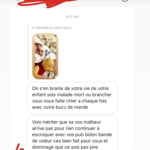 Jessica Thivenin partage le message révoltant d'un internaute, après le drame qui a frappé son fils Maylone - Instagram, le 10 décembre 2019