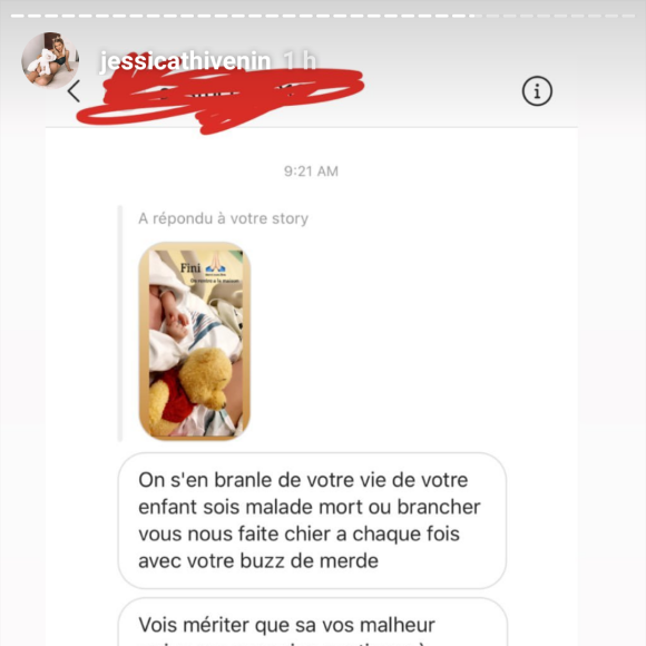 Jessica Thivenin partage le message révoltant d'un internaute, après le drame qui a frappé son fils Maylone - Instagram, le 10 décembre 2019