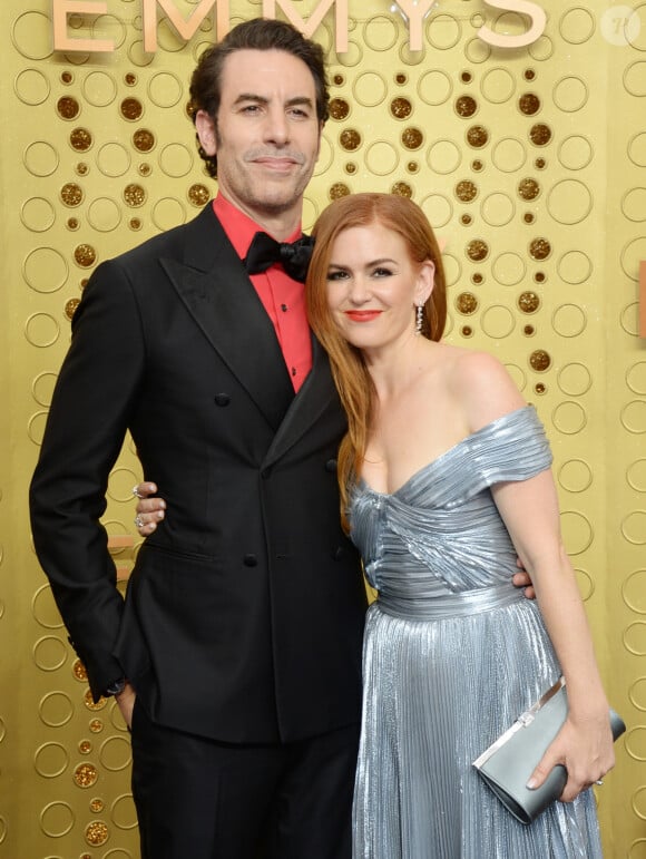 Isla Fisher et son mari Sacha Baron Cohen à la soirée 1st Primetime Emmy Awards à Los Angeles, le 22 septembre 2019