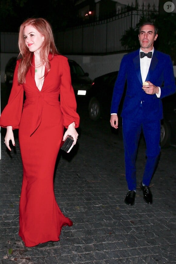 Exclusif - Isla Fisher et son mari Sacha Baron Cohen arrive au restaurant Chateau Marmont à Los Angeles le 2 février, 2019