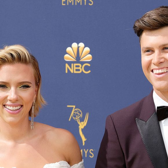 Scarlett Johansson, Colin Jost People au 70ème Primetime Emmy Awards au théâtre Microsoft à Los Angeles le 17 septembre 2018.