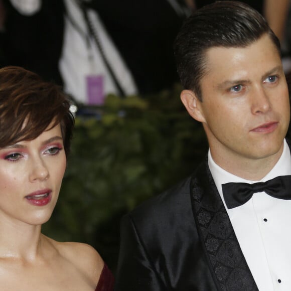 Scarlett Johansson et son compagnon Colin Jost Met Gala (Met Ball, Costume Institute Benefit) 2018 célébrant l'ouverture de l'exposition Heavenly Bodies: Fashion and the Catholic Imagination, au Metropolitan Museum of Art à New York, le 7 mai 2018. © Charles Guerin / Bestimage