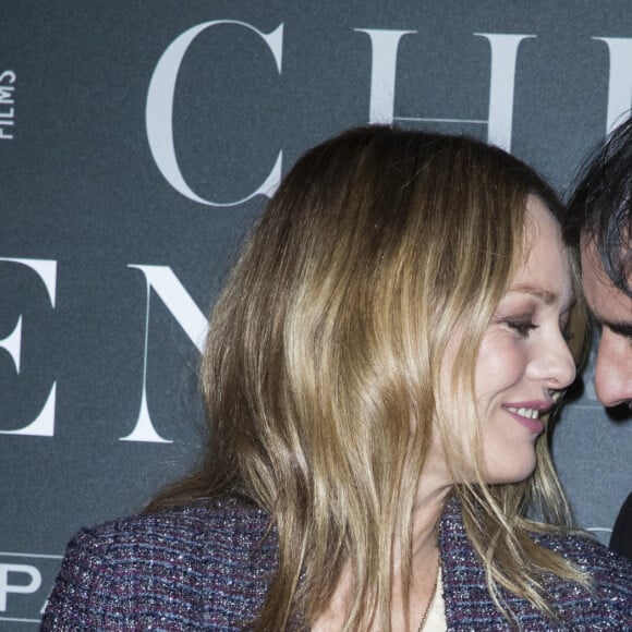 Vanessa Paradis et son compagnon Samuel Benchetrit (réalisateur) - Avant-première du film "Chien" au cinéma MK2 Bibliothèque à Paris, France, le 5 mars 2018. © Olivier Borde/Bestimage