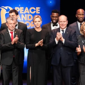 La princesse Charlene et le prince Albert de Monaco aux Peace and Sport Awards 2019, à Monaco, le 12 décembre 2019. © Eric Mathon / Palais princier - Michael Alesi / Direction de la Communication