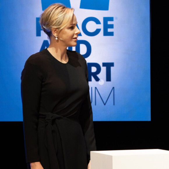 La princesse Charlene et le prince Albert de Monaco aux Peace and Sport Awards 2019, à Monaco, le 12 décembre 2019. © Eric Mathon / Palais princier - Michael Alesi / Direction de la Communication
