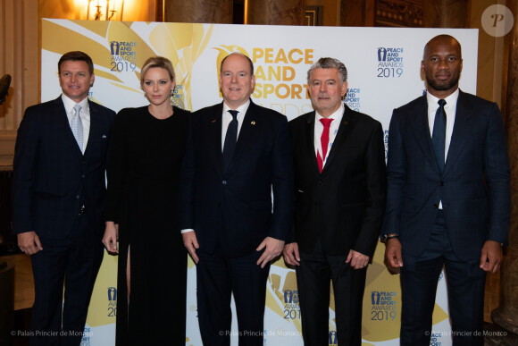 La princesse Charlene et le prince Albert de Monaco aux Peace and Sport Awards 2019, à Monaco, le 12 décembre 2019. © Eric Mathon / Palais princier - Michael Alesi / Direction de la Communication