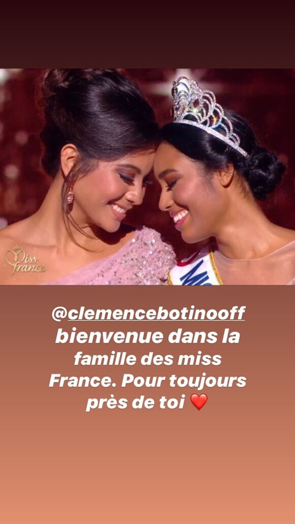 Le message de Vaimalama Chaves à Miss France 2020 après son élection du 14 décembre 2019.