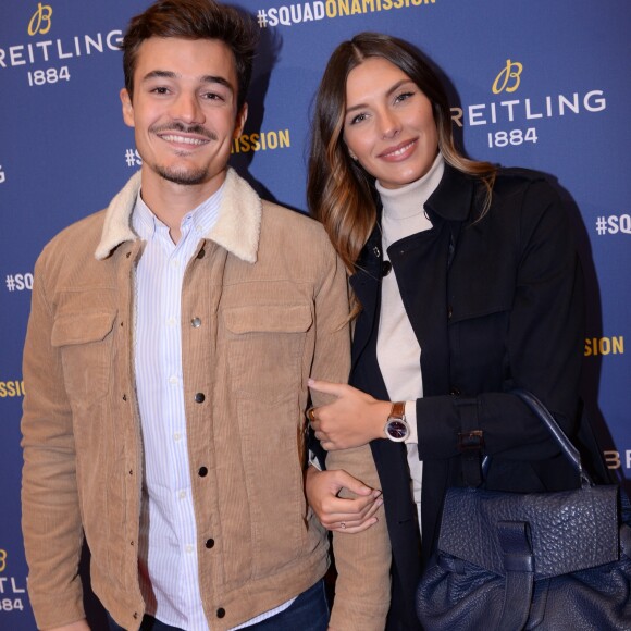 Camille Cerf (Miss France 2015) et son compagnon Cyrille lors de la soirée de réouverture de la boutique "Breitling", située rue de la Paix. Paris, le 3 octobre 2019. © Rachid Bellak/Bestimage