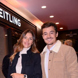 Camille Cerf (Miss France 2015) et son compagnon Cyrille lors de la soirée de réouverture de la boutique "Breitling", située rue de la Paix. Paris, le 3 octobre 2019. © Rachid Bellak/Bestimage