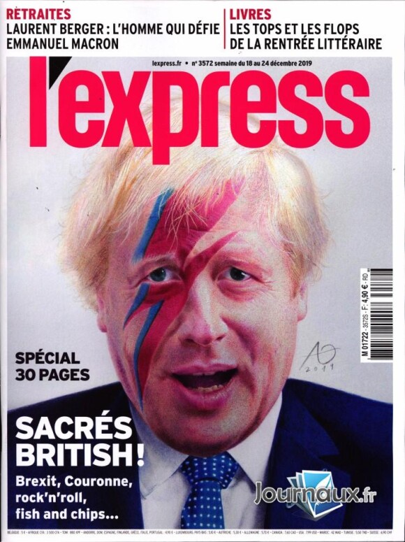 Couverture du magazine "L'Express", numéro du 18 décembre 2019.