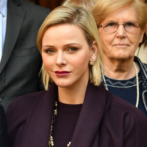 La princesse Charlène de Monaco lors de la remise des cadeaux de Noël à la Croix Rouge Monégasque à Monaco le 18 décembre 2019. © Bruno Bebert / Pool Monaco / Bestimage