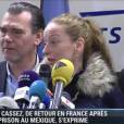 Florence Cassez revenue en France lors de sa conférence de presse aux côtés de Laurent Fabius, jeudi 24 janvier 2013