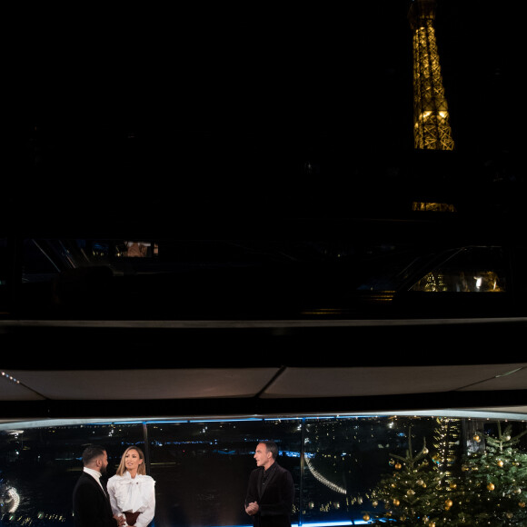 Exclusif - Slimane, Vitaa, Nikos Aliagas - Enregistrement de l'émission "Toute la musique qu'on aime", qui sera diffusée le 31 décembre sur TF1, sur la péniche "Crystal II" à Paris. Le 9 décembre 2019 © Cyril Moreau / Bestimage