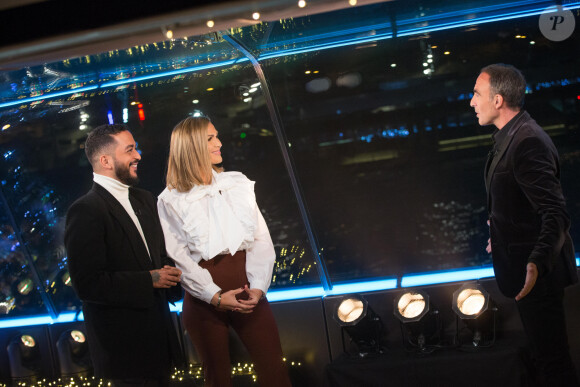 Exclusif - Slimane, Vitaa, Nikos Aliagas - Enregistrement de l'émission "Toute la musique qu'on aime", qui sera diffusée le 31 décembre sur TF1, sur la péniche "Crystal II" à Paris. Le 9 décembre 2019 © Cyril Moreau / Bestimage