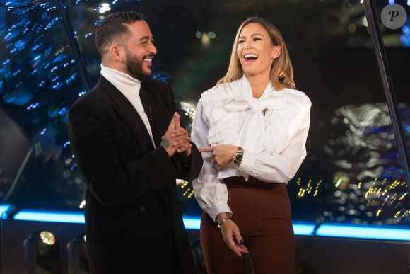 Exclusif - Slimane, Vitaa - Enregistrement de l'émission "Toute la musique qu'on aime", qui sera diffusée le 31 décembre sur TF1, sur la péniche "Crystal II" à Paris. Le 9 décembre 2019 © Cyril Moreau / Bestimage