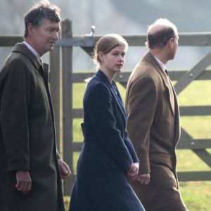 Timothy Laurence, Louise Mountbatten-Windsor (Lady Louise Windsor), son père le prince Edward, le prince Charles et la princesse Anne le 29 décembre 2019 à Sandringham, de sortie pour la messe en l'église Sainte-Marie-Madeleine. © Imago / Panoramic / Bestimage