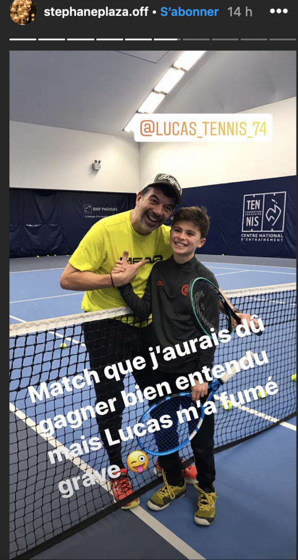 Stéphane Plaza après une partie de tennis avec Lucas Bazin - Instagram, 30 décembre 2019