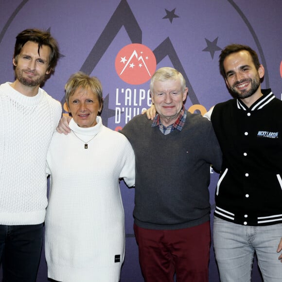 Philippe Lacheau avec ses parents Huguette et Gérard, et son frère Pierre - 22ème Festival International du Film de Comédie de l'Alpe d'Huez, le 18 janvier 2019. © Dominique Jacovides/Bestimage