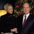Le prince Albert et son épouse la princesse Charlene réunis pour les voeux de fin d'année diffusés le 31 décembre 2019 sur Monaco Info.