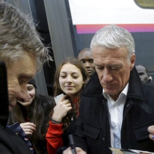 Didier Deschamps durant le départ du train des Pièces Jaunes à la gare de Nice le 19 janvier 2019. © Frantz Bouton / Nice Matin / Bestimage19/01/2019 - Nice