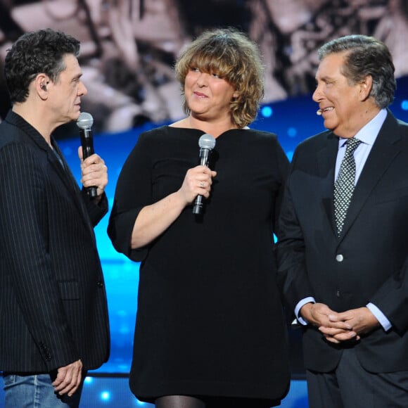 Exclusif - Marc Lavoine, Jean-Pierre Foucault et sa fille Virginie Foucault - Surprises - Enregistrement de l'émission "La Chanson secrète 4", qui sera diffusée le 4 janvier 2020 sur TF1, à Paris. Le 17 décembre 2019 © Gaffiot-Perusseau / Bestimage