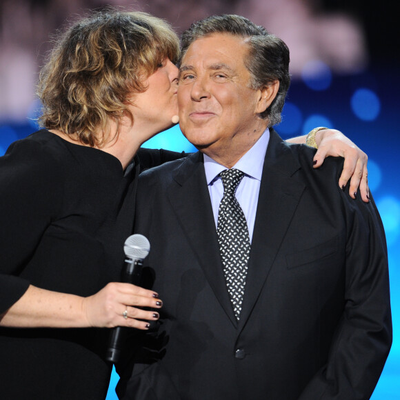 Exclusif - Jean-Pierre Foucault et sa fille Virginie Foucault - Surprises - Enregistrement de l'émission "La Chanson secrète 4", qui sera diffusée le 4 janvier 2020 sur TF1, à Paris. Le 17 décembre 2019 © Gaffiot-Perusseau / Bestimage