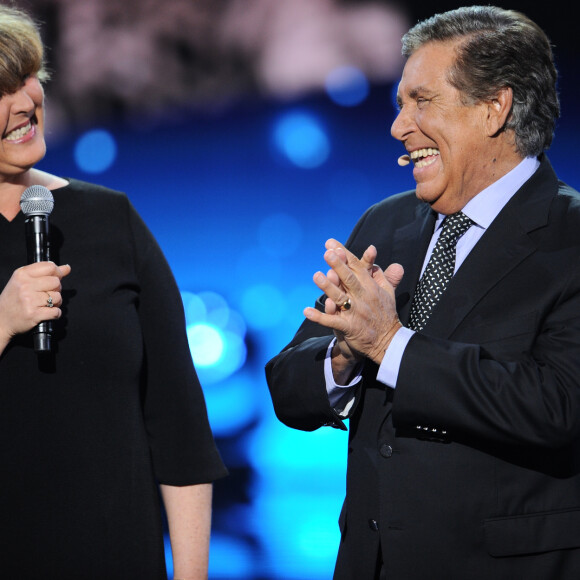Exclusif - Jean-Pierre Foucault et sa fille Virginie Foucault - Surprises - Enregistrement de l'émission "La Chanson secrète 4", qui sera diffusée le 4 janvier 2020 sur TF1, à Paris. Le 17 décembre 2019 © Gaffiot-Perusseau / Bestimage