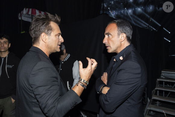 Exclusif - David Hallyday et Nikos Aliagas - Backstage de l'enregistrement de l'émission "La Chanson secrète 5", qui sera diffusée le 11 janvier 2020 sur TF1, à Paris. Le 17 décembre 2019 © Gaffiot-Perusseau / Bestimage