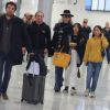Exclusif - Laeticia Hallyday, ses filles Jade et Joy, Pascal Balland et Carl, chauffeur et garde du corps - Laeticia Hallyday, son compagnon et toute la famille arrivent à l'aéroport de Paris-Orly après avoir passé des vacances et le nouvel An à Marrakech au Maroc, à Orly, France, le 3 janvier 2020.