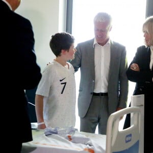 Brigitte Macron (Présidente de la Fondation Hôpitaux de Paris-Hôpitaux de France), Didier Deschamps, parrain de l'opération Pièces Jaunes 2020 lors du lancement de la 31ème édition de l'opération Pièce Jaunes au Centre Hospitalier Régional d'Orléans le 8 janvier 2020. © Dominique Jacovides / Bestimage