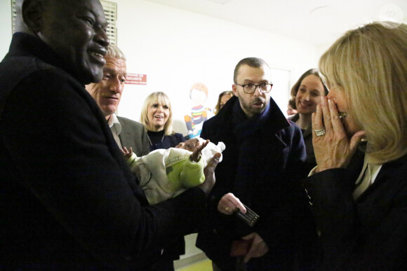 Brigitte Macron (Présidente de la Fondation Hôpitaux de Paris-Hôpitaux de France), Didier Deschamps, parrain de l'opération Pièces Jaunes 2020 lors du lancement de la 31ème édition de l'opération Pièce Jaunes au Centre Hospitalier Régional d'Orléans le 8 janvier 2020. © Dominique Jacovides / Bestimage