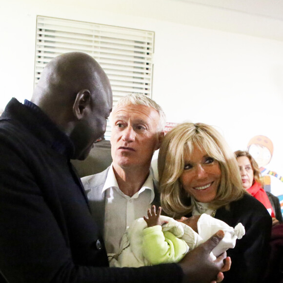 Brigitte Macron (Présidente de la Fondation Hôpitaux de Paris-Hôpitaux de France), Didier Deschamps, parrain de l'opération Pièces Jaunes 2020 lors du lancement de la 31ème édition de l'opération Pièce Jaunes au Centre Hospitalier Régional d'Orléans le 8 janvier 2020. © Dominique Jacovides / Bestimage