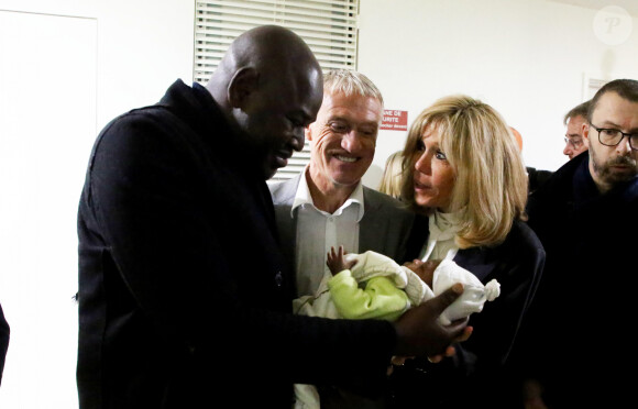 Brigitte Macron (Présidente de la Fondation Hôpitaux de Paris-Hôpitaux de France), Didier Deschamps, parrain de l'opération Pièces Jaunes 2020 lors du lancement de la 31ème édition de l'opération Pièce Jaunes au Centre Hospitalier Régional d'Orléans le 8 janvier 2020. © Dominique Jacovides / Bestimage