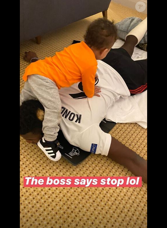Paul Pogba a entamé sa rééductaion de la cheville et son fils s'en mêle. Photo publiée sur Instagram le 8 janvier 2020.