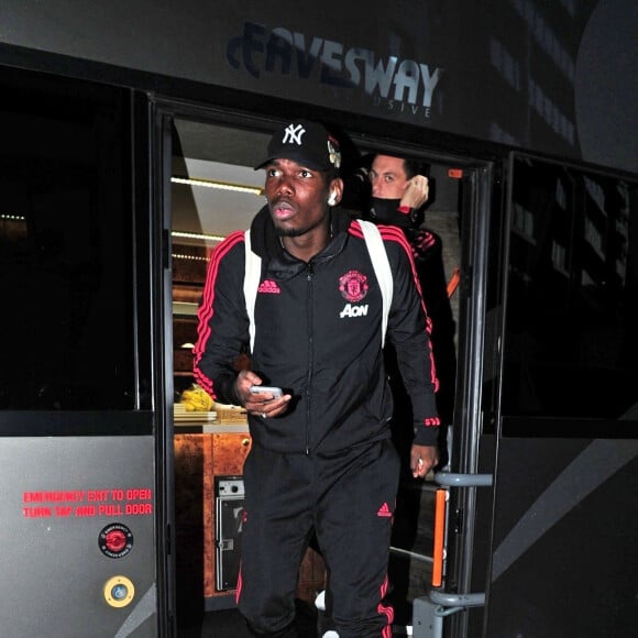 Exclusif - Paul Pogba arrive à l'hôtel "West London" à Londres, le 19 octobre 2018.