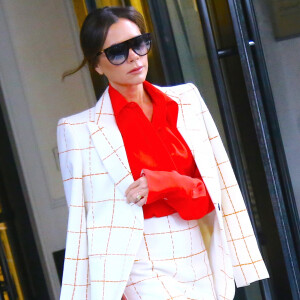 Victoria Beckham à la sortie de l'hôtel "The Mark" à New York, le 17 octobre 2019.