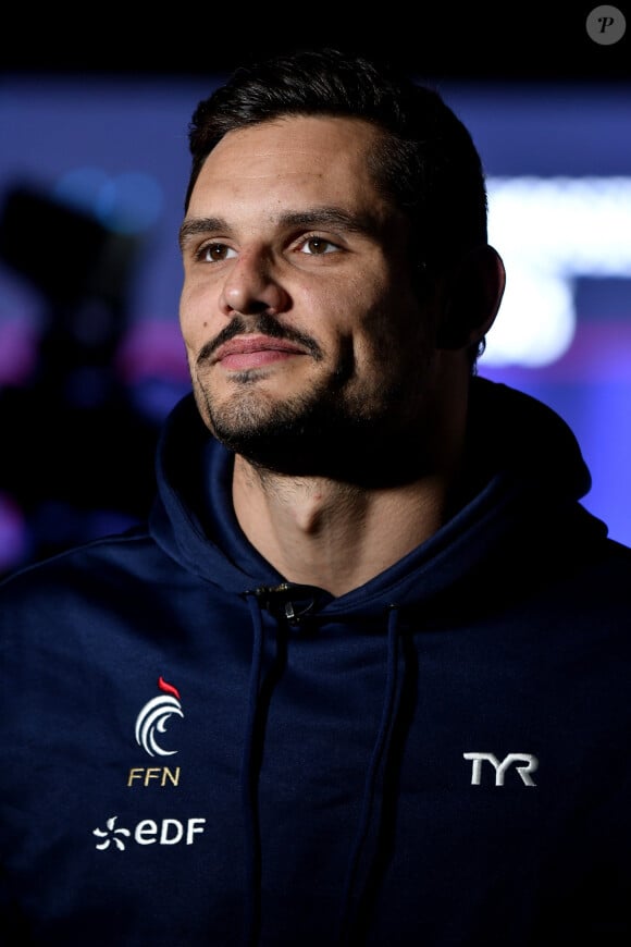 Florent Manaudou lors de la conférence de presse à propos des championnats d'Europe de natation en petit bassin à Glasgow le 3 décembre 2019. Inside / Panoramic / Bestimage