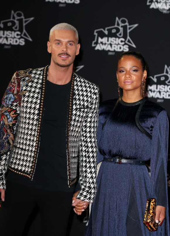 Le chanteur français M. Pokora (Matt Pokora) et sa compagne la chanteuse américaine Christina Milian - 19ème édition des NRJ Music Awards à Cannes le 4 novembre 2017. © Dominique Jacovides/Bestimage