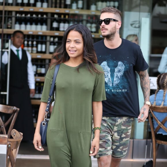 Christina Milian et son compagnon Matt Pokora (M. Pokora) font du shopping chez "Wally's" à Beverly Hills. Los Angeles, le 15 novembre 2018.