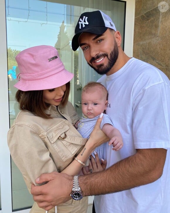 Nabilla Benattia, Thomas Vergara et leur fils Milann, le 8 janvier 2019