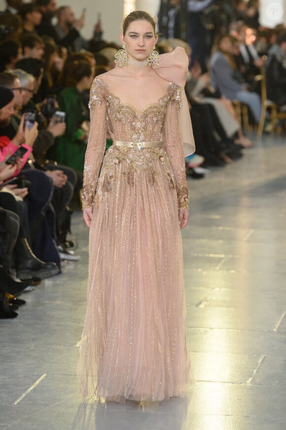 Défilé Elie Saab, collection Haute Couture printemps-été 2020 au Grand Palais. Paris, le 22 janvier 2020.