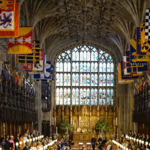 Le prince Charles, prince de Galles et Meghan Markle, duchesse de Sussex - Cérémonie de mariage du prince Harry et de Meghan Markle en la chapelle Saint-George au château de Windsor, Royaume Uni, le 19 mai 2018.